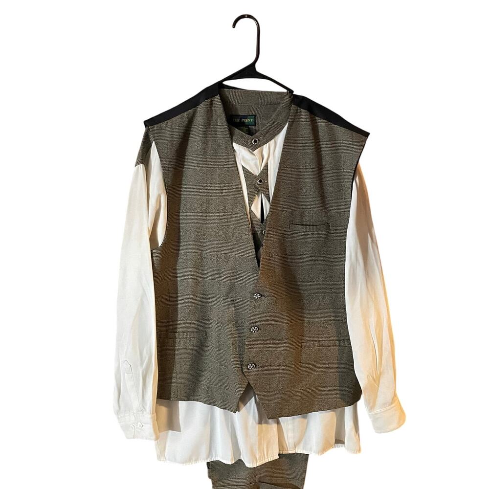 Vintage Mens 3 piece suit Button down vest size 2XL THE POINT( 90s-Y2K) Brand